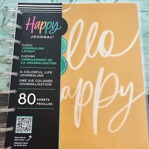 Happy Planner Yellow Journal with White Text